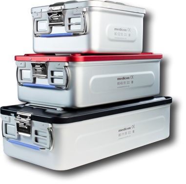 Drei Sterilisationscontainer